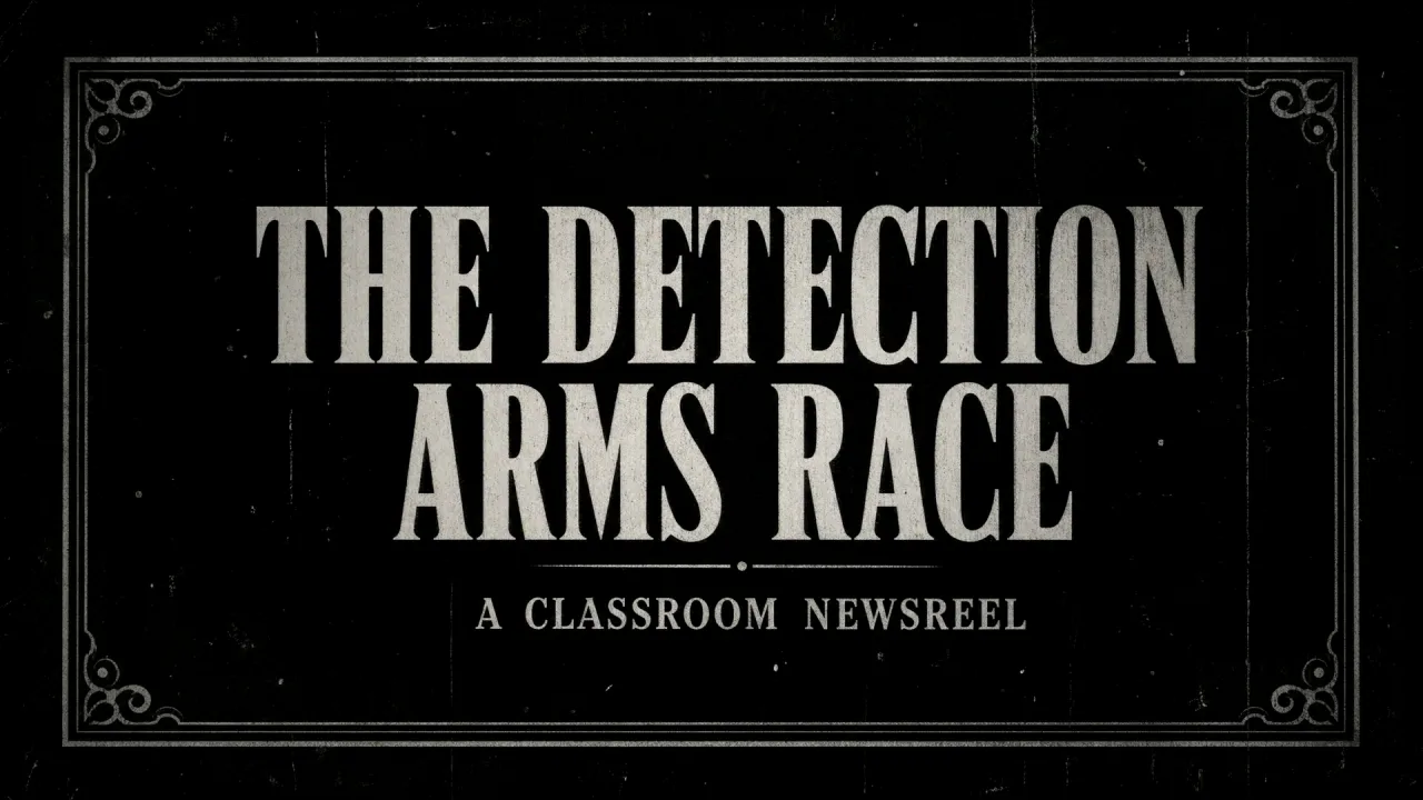 Poster for The Detection Arms Race classroom newsreel.