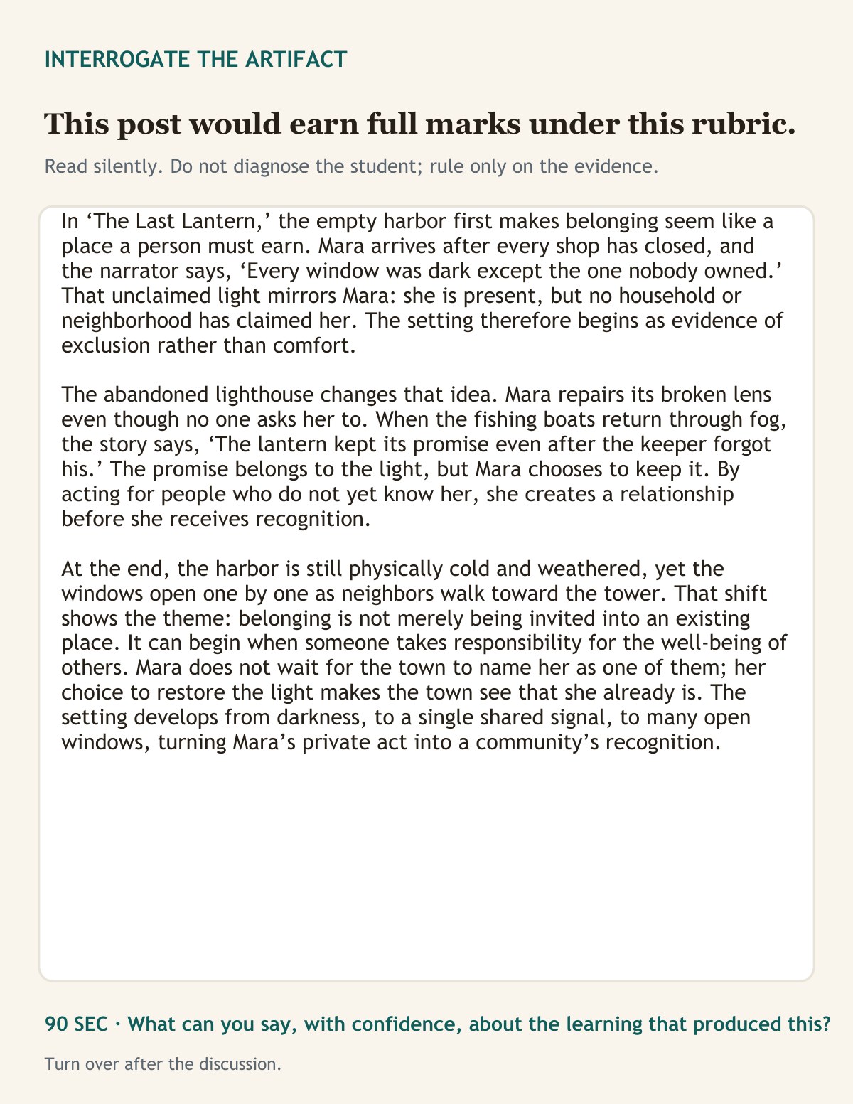 First-page preview of the Shortcut Lab opening artifact slip.