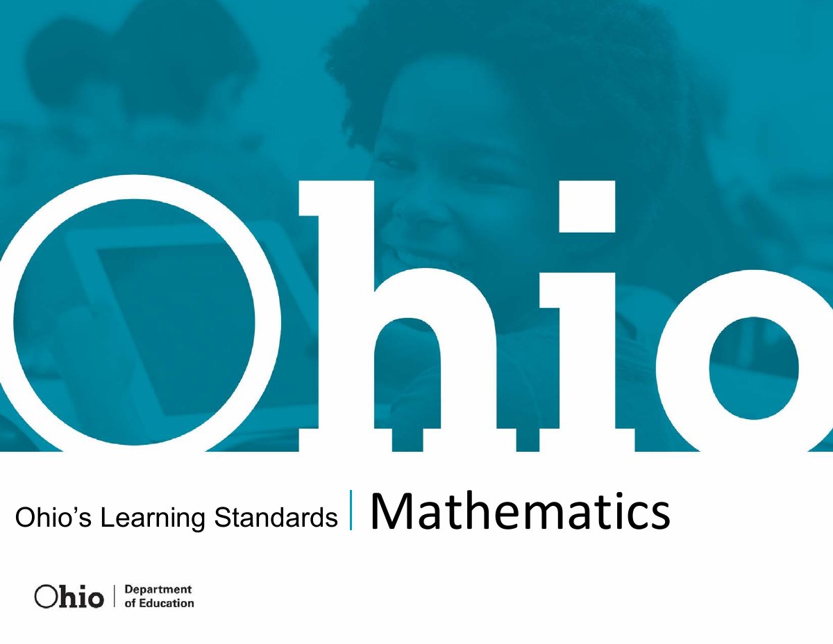 First page of Ohio’s Learning Standards for Mathematics.